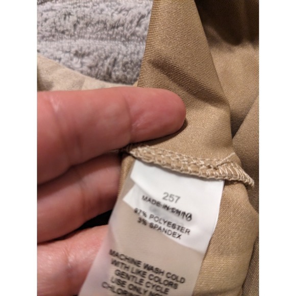 Vince Camuto Faux Suede Pants Pull On Stretch Career Casual Latte Large NWT $79 - Picture 9 of 11